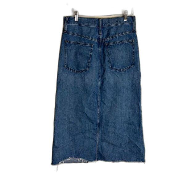 Madewell ladies long v cut denim skirt size 26 modest cute - Picture 7 of 8